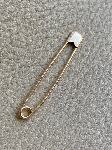 Vintage 14k gold safety pin brooch or chain extender