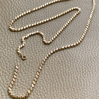 Mirrored double link chain necklace in 14k gold - Excellent 32” long length!