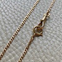 Antique Scandinavian 18k Gold Skinny Pressed Curb Link - Watch Chain Necklace with Swivel Dog Clip - 18.5 inch length