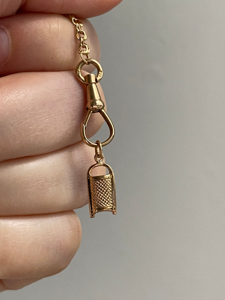 18k gold cheese grater pendant or charm