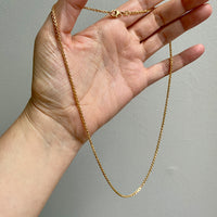 Sparkly 2mm Italian Biker link Necklace in 18k Gold - 19.6 inch length