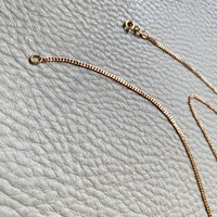 Vintage 18k gold curb link necklace - 23.6 inch length