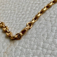 18k Gold Vintage Italian Puffy Mariner Link Chain Necklace - 18.1 inch length