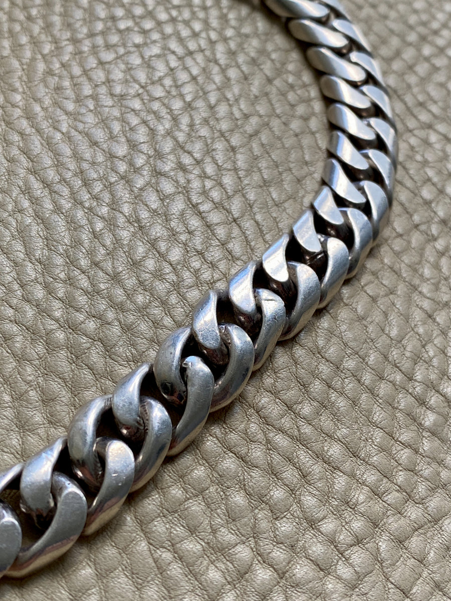 CHUNKY!! Sterling Silver Curb Chain Necklace - 15.75 inch length