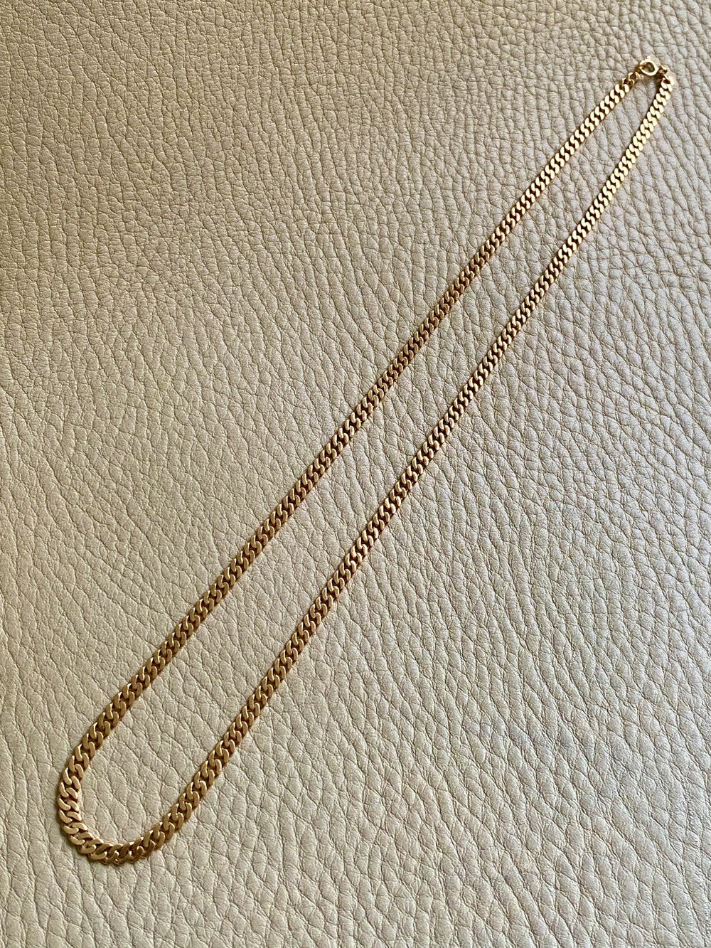 1923-1965 Swedish Vintage 18k Gold Pressed Curb Link Necklace - 18 inch length