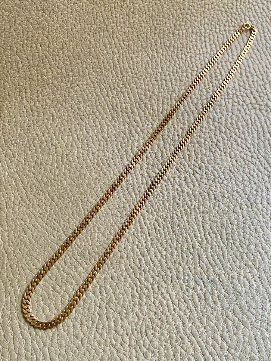 1923-1965 Swedish Vintage 18k Gold Pressed Curb Link Necklace - 18 inch length