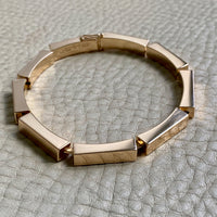 MAGNIFICENT!! 1970 - 9 sided Geometric Link Bracelet in 18k Yellow Gold by Forsman & Gardfors - 7.5 inch length