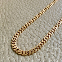 1923-1965 Swedish Vintage 18k Gold Pressed Curb Link Necklace - 18 inch length