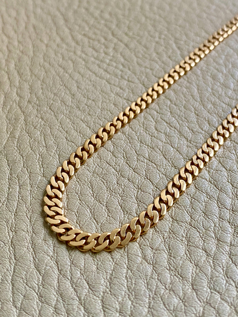 1923-1965 Swedish Vintage 18k Gold Pressed Curb Link Necklace - 18 inch length