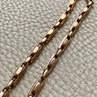 Antique Chunky Watch Chain in Rose Gold 14k - 17.3 inch length