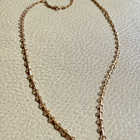 Swedish Vintage 18k gold Chain Necklace - Alternating Long and Round Links - 19.5 inch length