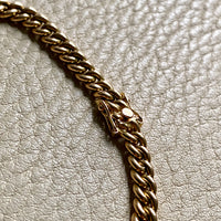 Italian vintage - Dense round curb link bracelet in 18k yellow gold - 7.25 inch length