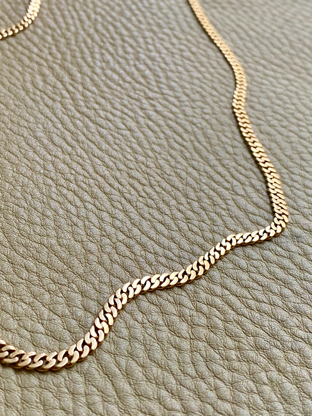 1923-1965 Swedish Vintage 18k Gold Pressed Curb Link Necklace - 18 inch length