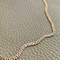 1923-1965 Swedish Vintage 18k Gold Pressed Curb Link Necklace - 18 inch length