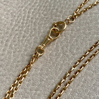 Antique 18k gold Double Strand Skinny Elongated Chain - Longuard Chain with Swivel Dog Clip - 20.25 inch length