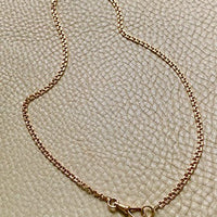 Double Link Necklace with Watch Chain Dog clip in 18k gold - 18 inch length