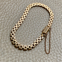 1949 Slinky 18k Gold Brick Link Bracelet - 7.5 inch length