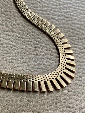 RADIANT! 14k Gold Cleopatra Link Necklace - Vintage Danish - 17 inch length