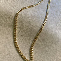 AMAZING! Heavy Italian Vintage Curb Link Necklace in Solid 18k Gold - 20 inch length