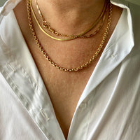 Excellent! Biker Link Chain in 14k Gold - Danish Vintage by Jannik Lilleriis Andersen - 20 inch length