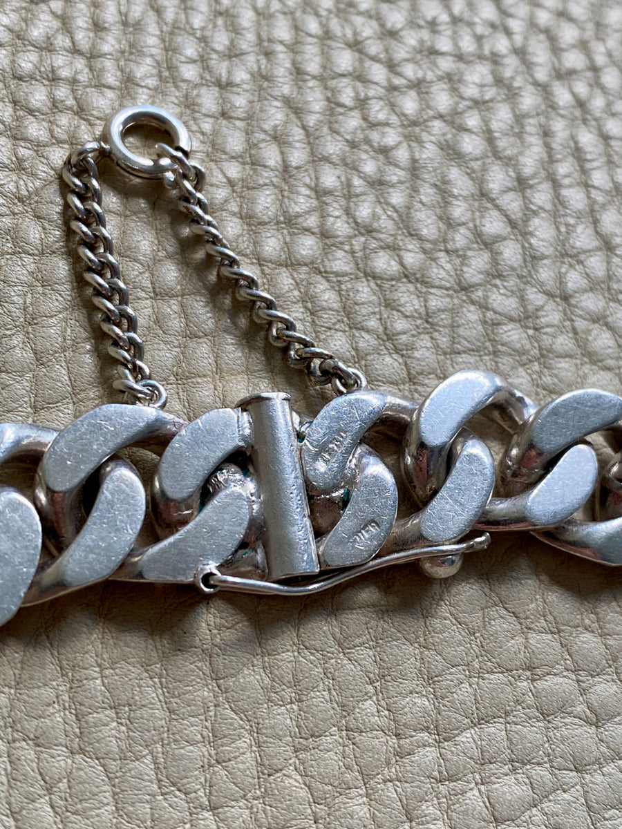 CHUNKY!! Sterling Silver Curb Chain Necklace - 15.75 inch length