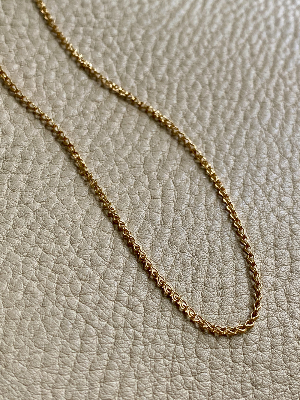 18k Gold Vintage Foxtail Link Necklace - 18.1 inch length