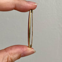 Midcentury era 14k gold safety pin brooch or chain extender - 1.75 inch length