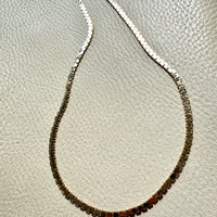 Midcentury era Italian Mirrored Shimmer Link Necklace in 18k Gold - 17.75 inch length