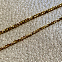 Antique Round Link Tubular Mesh Necklace - Solid 18k gold - 18 inch length