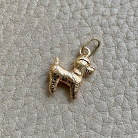 18k gold curly haired dog - poodle, doodle -  pendant or charm