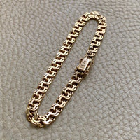 1954 Double link solid 18k gold bracelet by Rolf Miler- 7.6 inch length