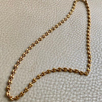 18k Gold Vintage Italian Puffy Mariner Link Chain Necklace - 18.1 inch length