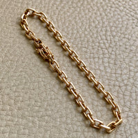 Swedish vintage 18k gold biker link bracelet 4.4mm width - 7.5 inch length