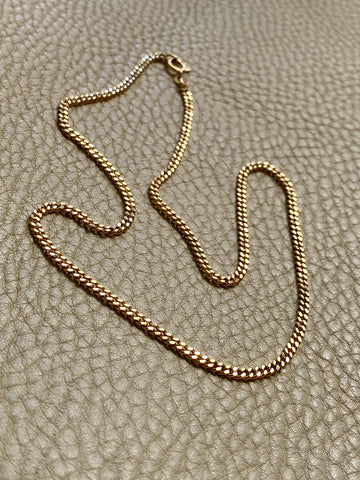 Vintage Swedish 18k gold curb link necklace - 16.25 inch length