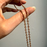 Swedish Vintage 18k gold Chain Necklace - Alternating Long and Round Links - 19.5 inch length