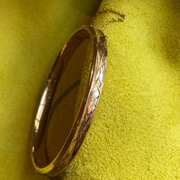 1950 Finnish Hinged Bangle with Botanical Flowers and Leaves Engraved Pattern 14k Yellow Gold - 6.8 inch interior