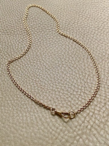 Double Link Necklace with Watch Chain Dog clip in 18k gold - 18 inch length