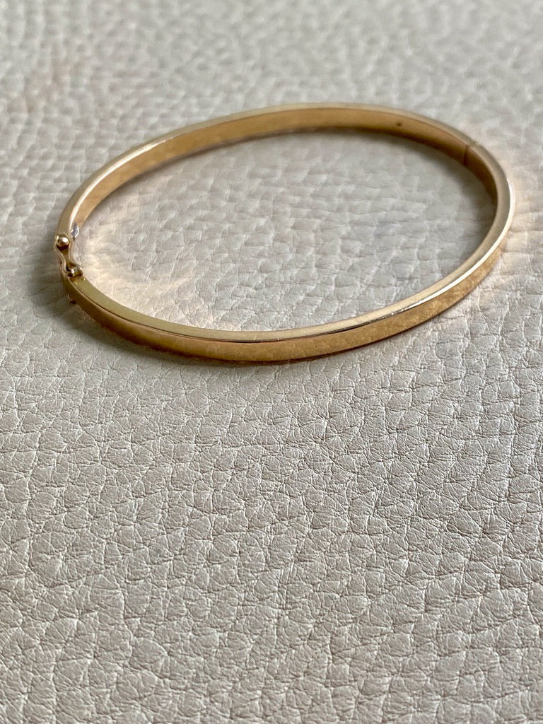 1958 Modernist Swedish 18k Gold Hinged Bangle with Pearls - by Stigbert - 7 inch interior circumference