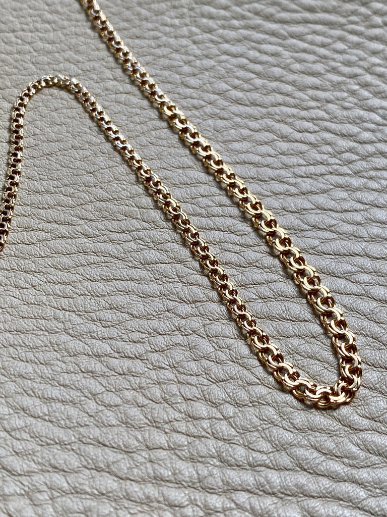 Vintage Double-link necklace - Made in Sweden - Solid 18k gold - 19.25” length