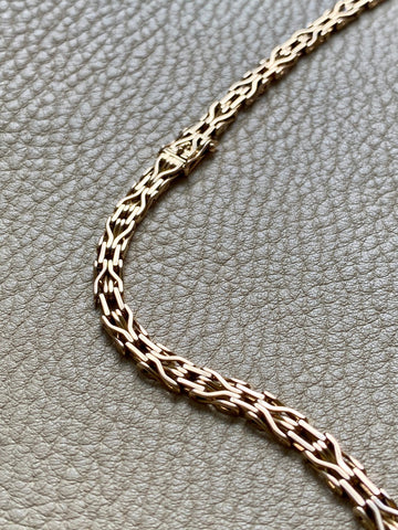 Rare and Exceptional! 14k Danish Gold link necklace - 18.5 inch length