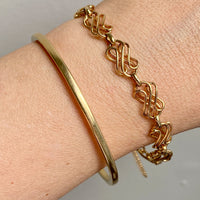 1946 Handmade Cursive Link Bracelet in 18k Gold - Stockholm, Sweden - 7.5 inch length