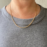 Vintage Classic 18k gold curb link necklace - 20 inch length