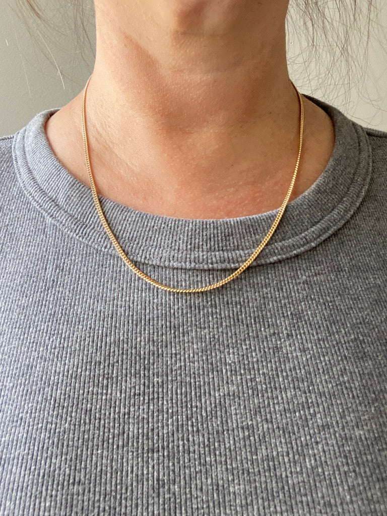 Vintage Classic 18k gold curb link necklace - 20 inch length