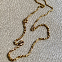 Antique Round Link Tubular Mesh Necklace - Solid 18k gold - 18 inch length