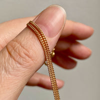 Swedish Vintage Curb Chain Necklace in 18k Gold - 19.8 inch length