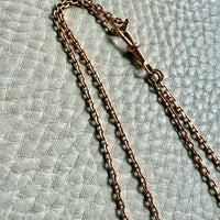 1907 Swedish Antique 18k Longuard Biker Link Necklace with Dog Clip - 49 inch length