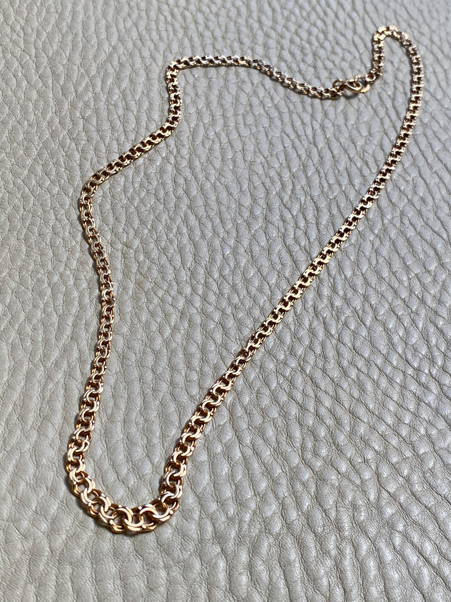 1964 Swedish 18k Gold necklace - Graduated double link chain necklace - 17.5 inch length