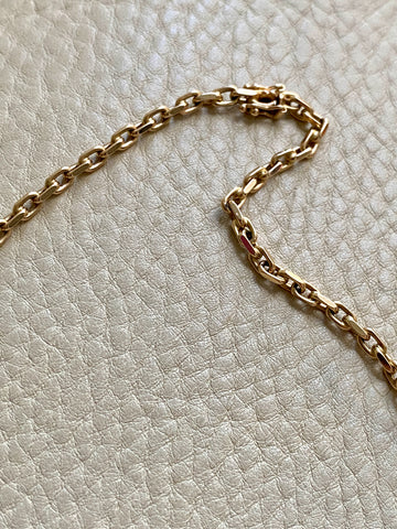 Vintage Danish Chunky Biker Link Chain Necklace in 14k Gold - 18.9 Inch length