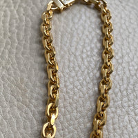 WEIGHTY!! 18k Gold Chunky Biker Chain Necklace - By Classic Italian Maker Balestra - 20 inch length