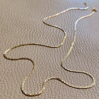 Long Skinny Vintage 18k gold Virola Link Necklace - 23.75 inch length